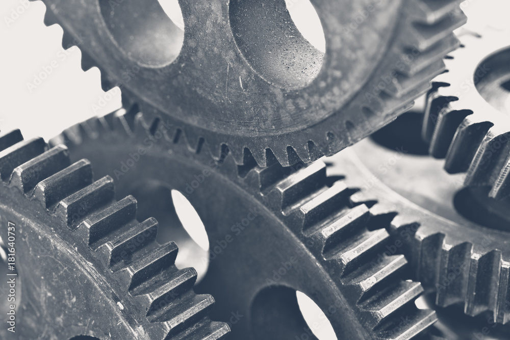 Close-up view of stack of gears Close-up view of stack of gears