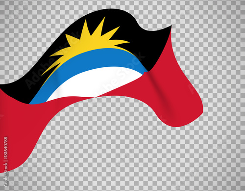 Antigua and Barbuda flag on transparent photo