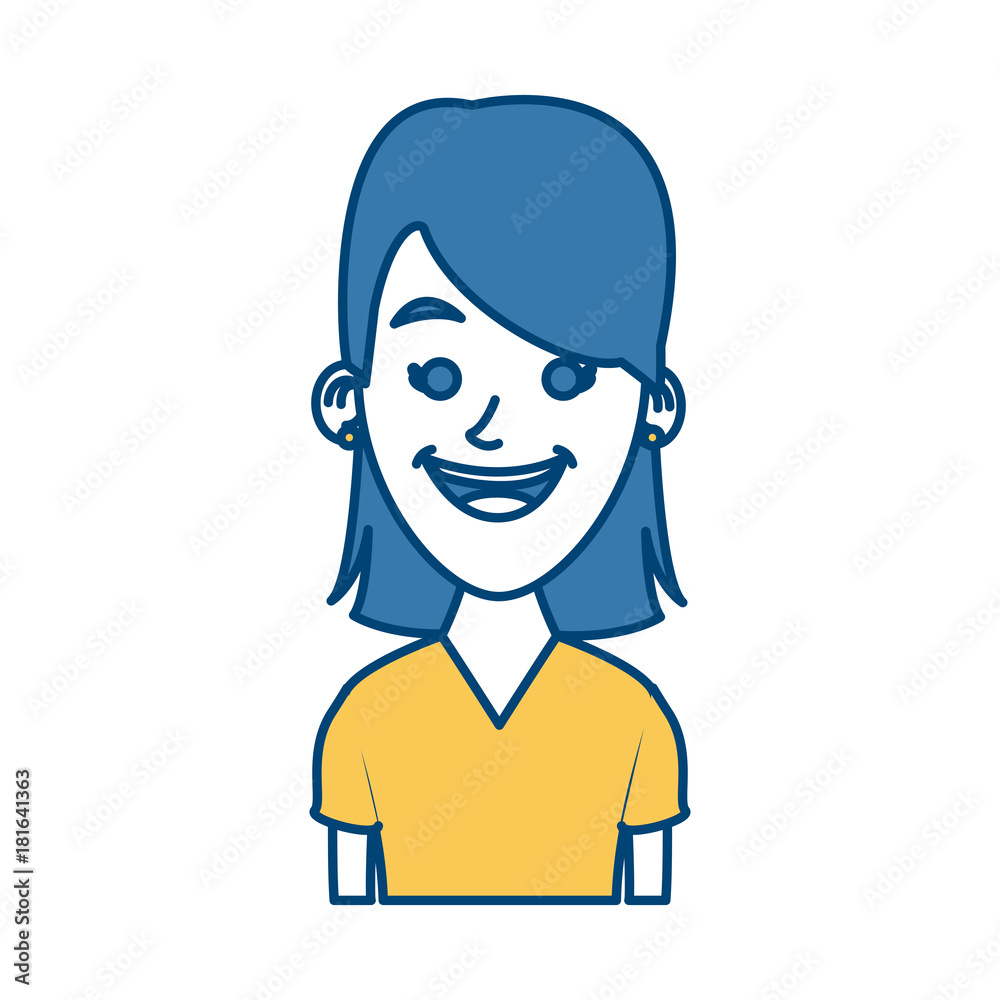 Woman profile cartoon icon vector illustration graphic design