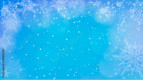 Blue background with snowfall. Vector illustration of blue winter background with snowfall.