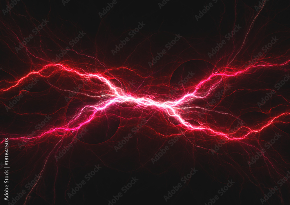 Fototapeta premium Purple and red lightning, abstract plasma background