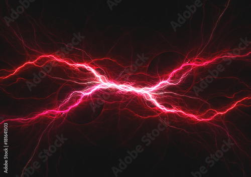 Purple and red lightning, abstract plasma background