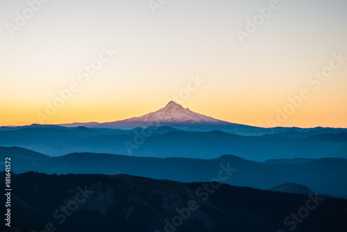 Centered Mt Hood at Dawn with Alpenglow