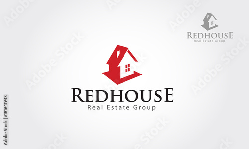 Red house logo design for real estate/property industry.