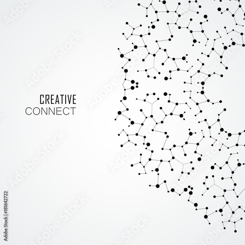 Circle abstract connect with connecting dots and lines