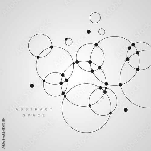 Vector dots and circles connect background. Abstract design