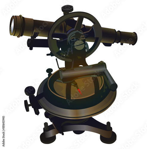 Theodolit Antique vintage vector isolated illustration