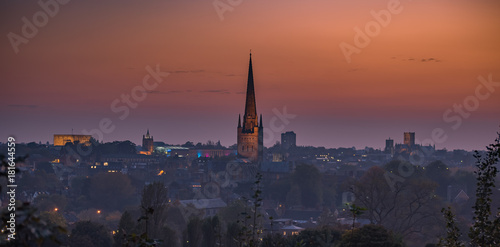 Sunset over Norwich from Mousehold Heath.