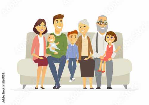 Happy family - cartoon people characters isolated illustration
