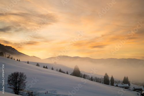 Winter landscape during sunset in Austria. © Jakob Schultz
