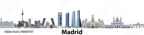 Madrid city skyline vector illustration