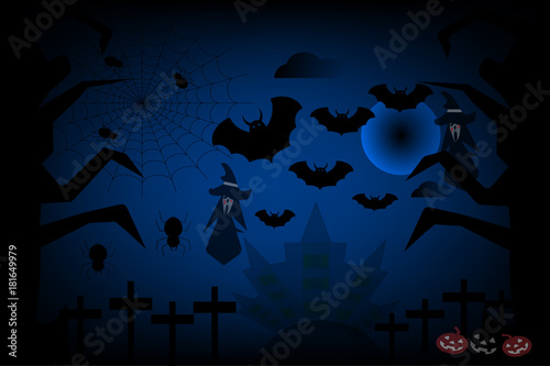 Halloween background is wild with dark background behind like an old castle with witch bat look awesome.