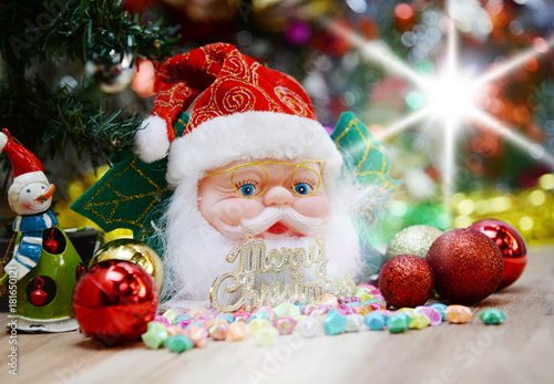 Christmas background with Santa Claus doll