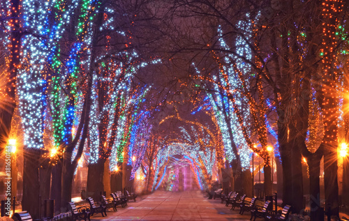 Photos Christmas illumination on downtown street