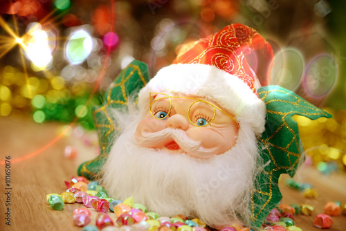 Christmas background with Santa Claus doll