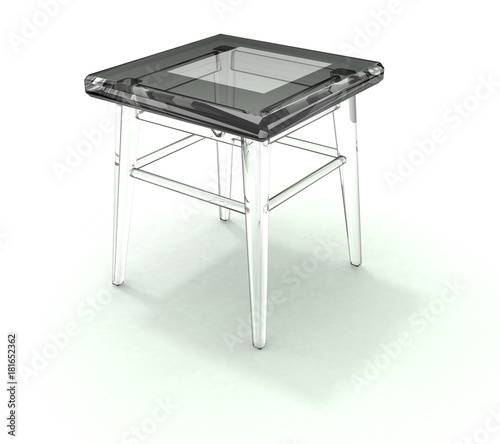 Glass stool with shadow