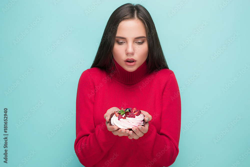 Beautiful women holding small cake. Birthday, holiday. Beautiful women holding small cake. Birthday, holiday.