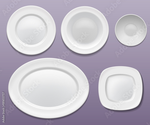 Vector set of plates