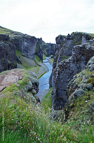 Fjaðrárgljúfur canyon in south east Iceland photo