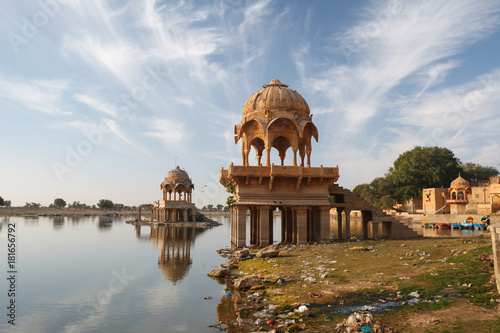 Fotografie Gadisar Lake in Jaisalmer city is tourist attraction