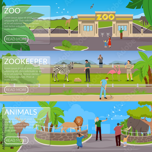Zoo Flat Horizontal Banners