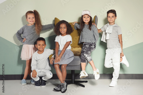 Cute stylish children near ...