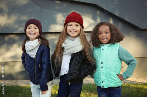 Cute stylish girls outdoors