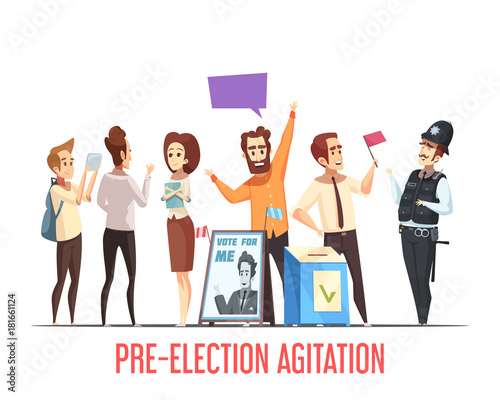 Politics Pre-Election Cartoon Composition 