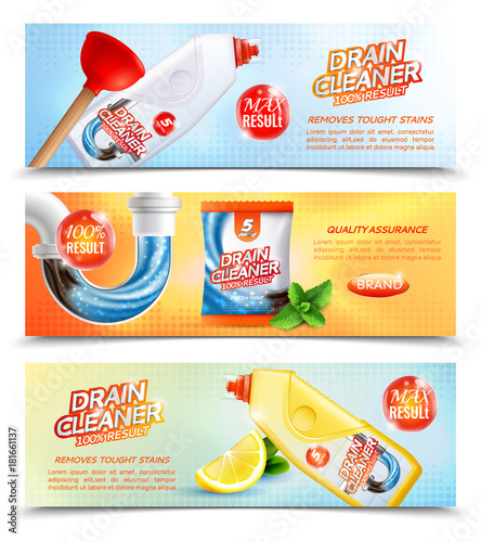 Sanitary Cleaner Horizontal Banners