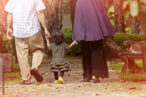 Muslim families, husbands, wives and children. They were walking