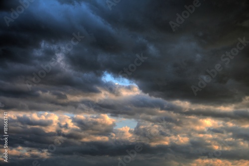 dramatic heavy blue clouds stormy windy danger