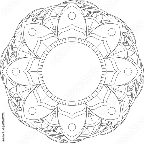 Meditation und Entspannung, Mandala, Esoterik, Logo, schwarz 