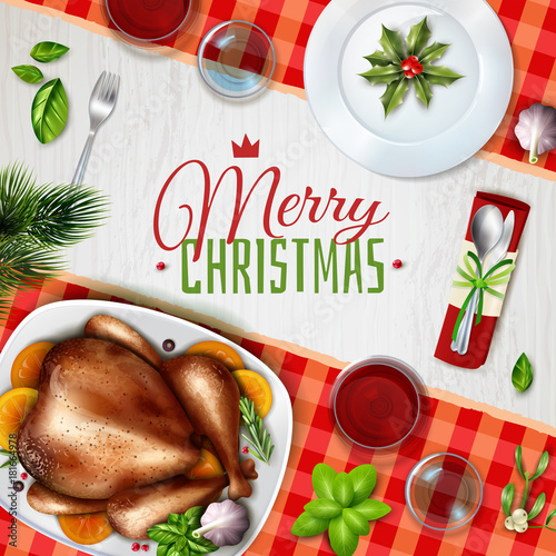 Realistic Turkey Christmas Illustration