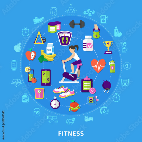 Fitness Round Flat Composition