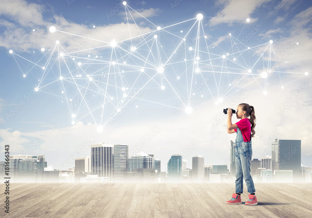 Concept of social wireless connection and internet use for commu