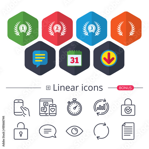 Laurel wreath award icons. Prize for winner.