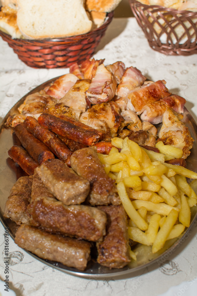 Mixed grill on plate Mixed grill on plate