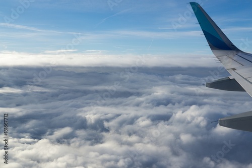 Over the clouds. Photo from plane.