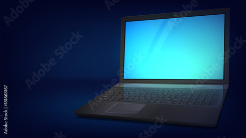 Vector illustration with a laptop