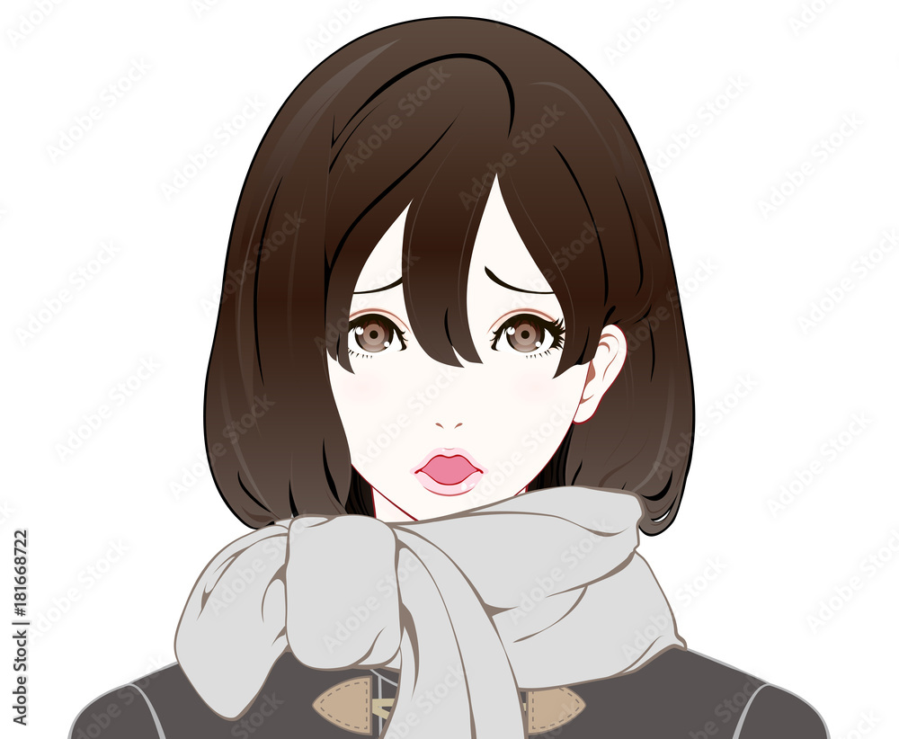 女性の表情 / 冬服 / ショック