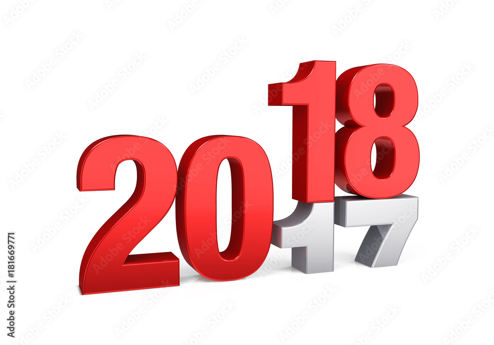 New Year 2018 Concept Isolated New Year 2018 Concept Isolated
