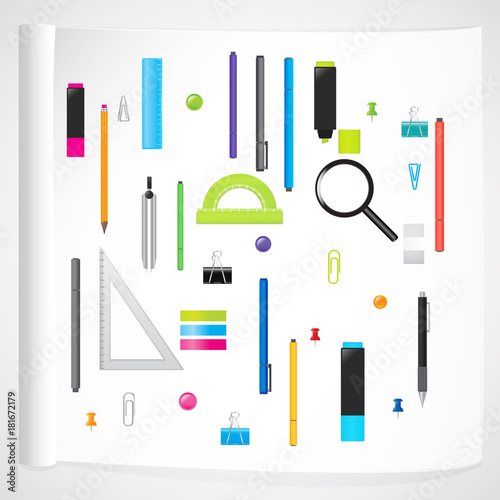 Vector set of colorful stationery.