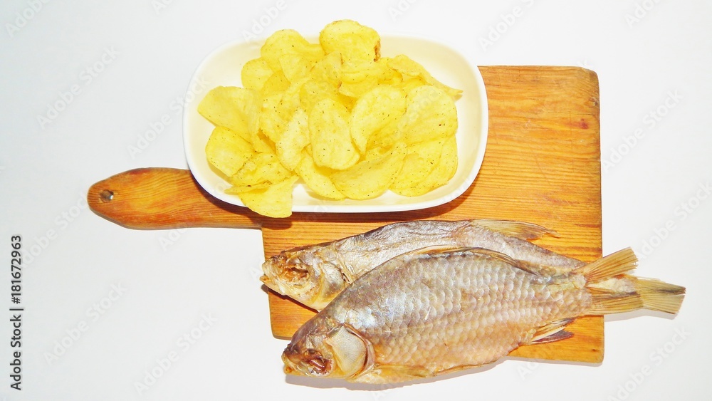 dried fish, chips