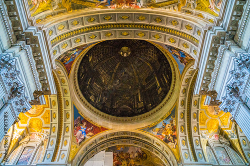 The dome of the Church of Saint Ignatius of Loyola in Rome, Italy. photo