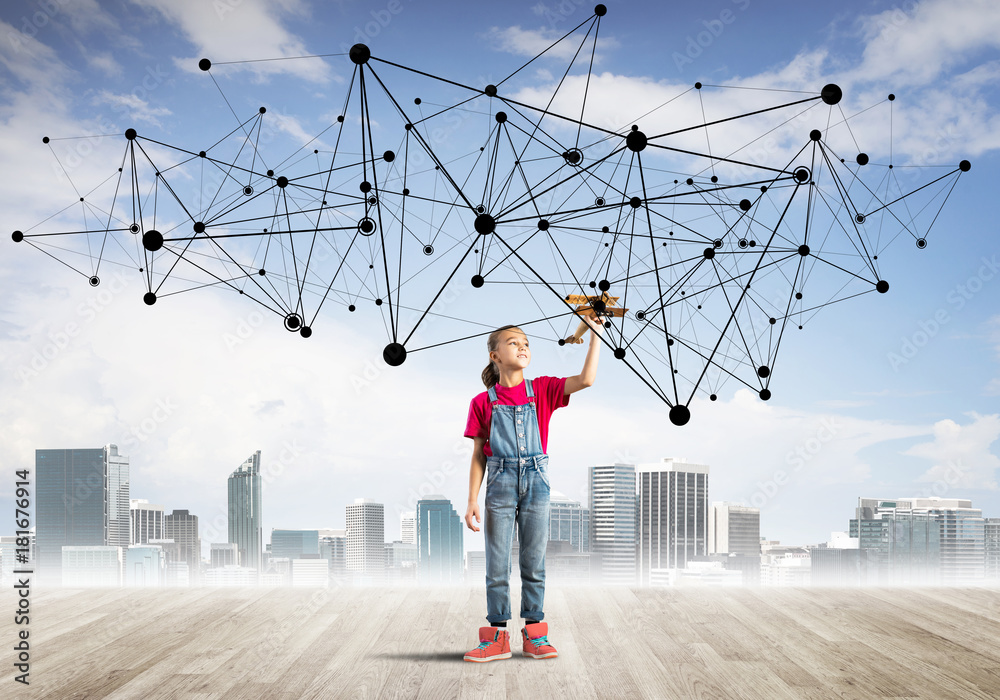 Concept of social wireless connection and internet use for communication by children Concept of social wireless connection and internet use for communication by children
