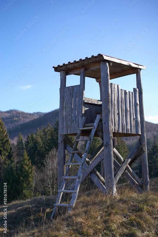 Hunting tower on the top of the hill