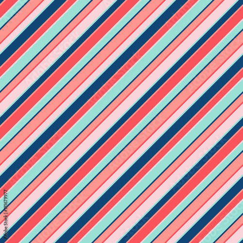 Colorful diagonal stripes seamless pattern for kids. Vector lines texture, trendy colors. Baby pattern. Girls pattern.