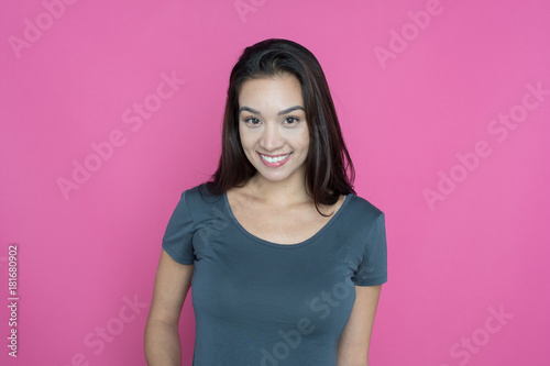 Woman On Pink Background
