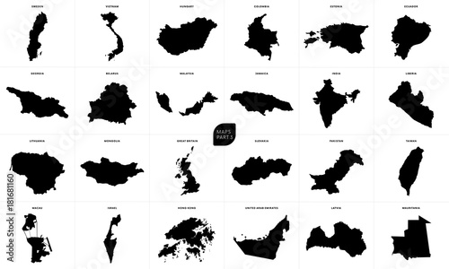 World maps set. Part three. Vector illustration.