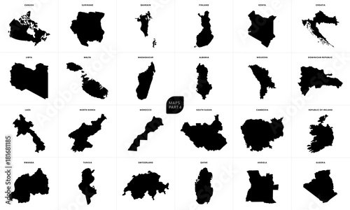 World maps set. Part four. Vector illustration.